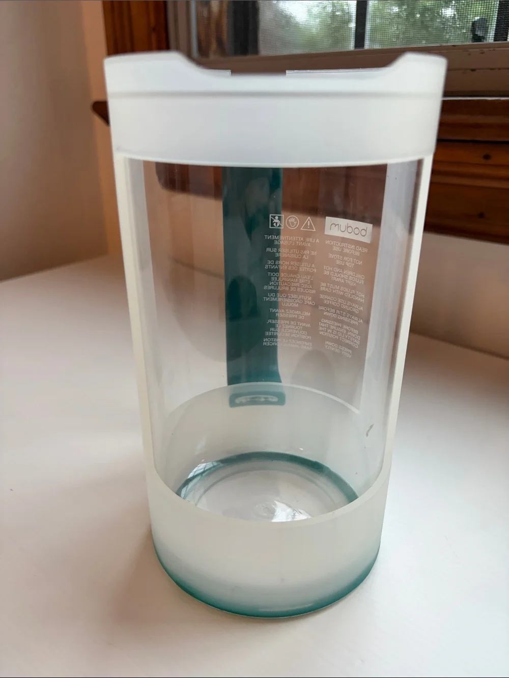 Bodum White & Teal Plastic French Press Cold Brew/Iced Coffee Maker